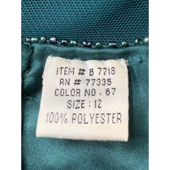 VTG Scala Bead Evening Gown Size 12 Green Mother Bride Formal Dress 9048 - Picture 5 of 13